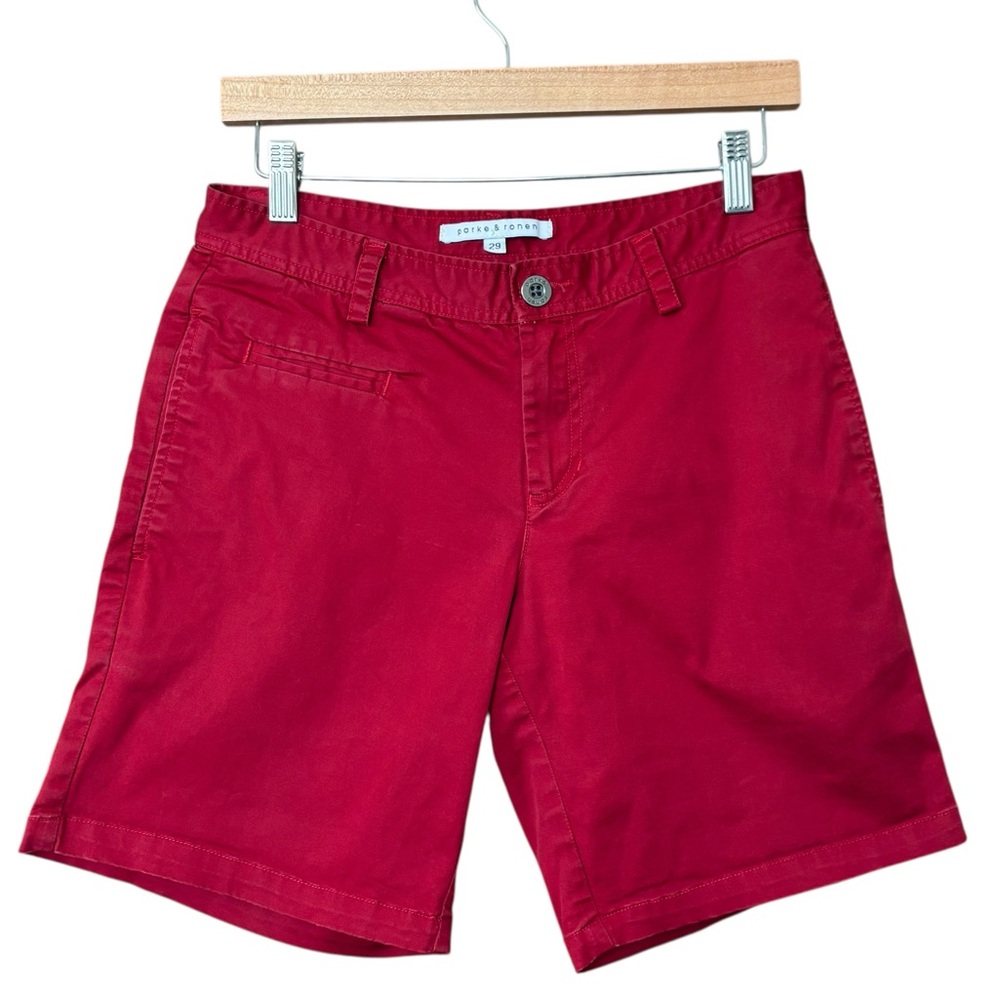 Parke & Ronen Red Preppy Chino Shorts Size‎ 29 7.5” inseam